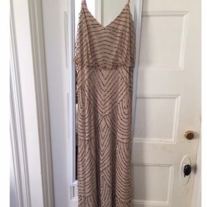 Adriana Papell embellished beaded blouson gown